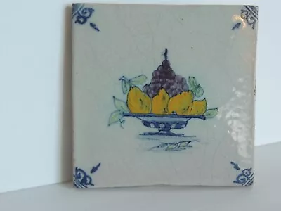 Vintage Makkum Holland Dutch FRUIT Royal Tichelaar Polychrome Tile Handpainted 1 • $39
