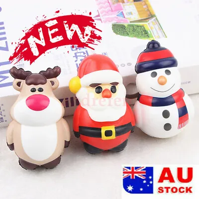 $18.66 • Buy AU 2X Christmas Big Jumbo Slow Rising Squeeze Toy Reliever Stress Toys XMAS Gift