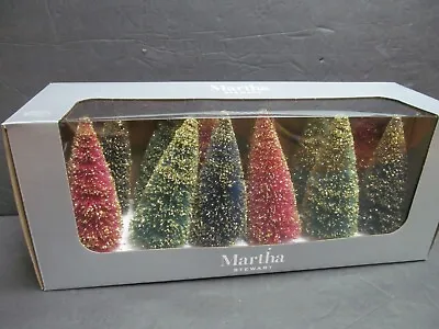 Martha Stewart Brush Christmas Trees Set Of 12 Gold Sparkly NIB • $29.99
