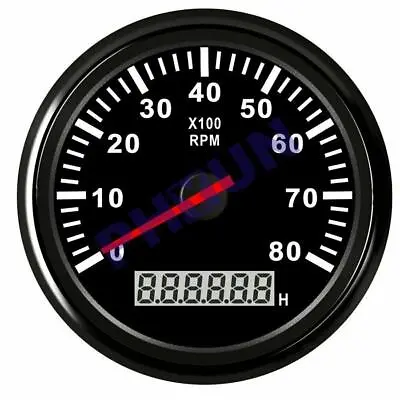 1x Car Boat Marine Φ85mm(3 3/8”) 0~8000RPM Tachometer Guage WATERPROOF 12/24V • $38.59