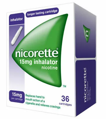 £24.40 • Buy Nicorette 3658036 Inhalator 15mg 36 Cartridges Plus Comes With 60 Cartridges