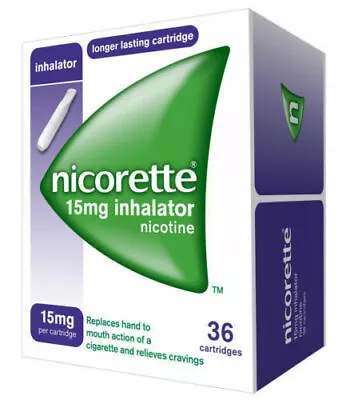 £29.99 • Buy Nicorette Inhalator 15mg 36 Cartridges Only £29.99 Expiry 12/23 