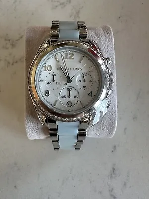 Michael Kors MK6137 Blair Silver Dial Stainless Chronograph Women's Watch • $129