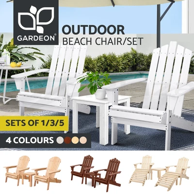 $59.95 • Buy Gardeon Outdoor Furniture Sun Lounge Chairs Table Beach Chair Patio Adirondack