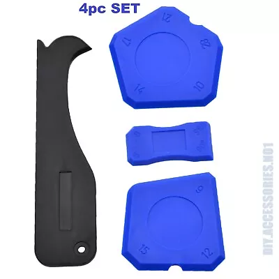 £2.75 • Buy 4pc Set B Blue Silicone Sealant Spreader Finish Kit Tool Caulk Tile Fugi Applica