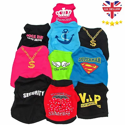 £4.49 • Buy Small Dog T-Shirt Vest Pet Puppy Cat Summer Clothes Coat Top Outfit Costume UK 