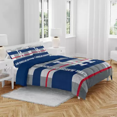 Los Angeles Dodgers MLB Heathered 3pc Full/Queen Comforter Set-F49450634 • $154.95