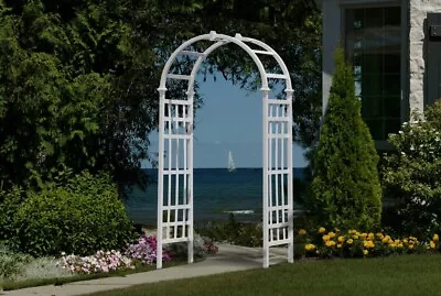 VITA ATHENS Arbor Decorative Vinyl Garden Patio Wedding Arch Trellis W/WARRANTY • $164.90