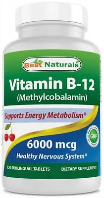 Best Naturals Vitamin B-12 As Methylcobalamin (Methyl B12) 6000 Mcg 120 Tablets • £34.99
