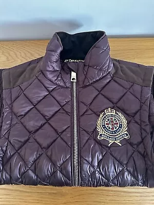 Holland Cooper Diamond Quilt Plum Padded Equestrian Vest Gilet Medium • £89.99