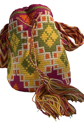 Colombian Mochila Authentic WAYUU  Handmad Cross Body Bag Finest Large • $44