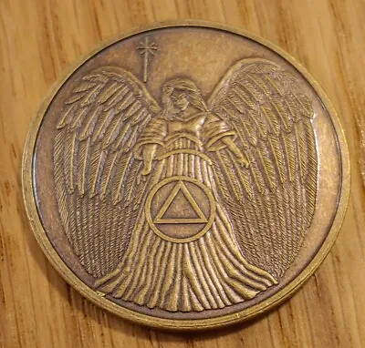 Guardian Angel Recovery Medallion Coin AA NA Chip Bronze Serenity Prayer • $4.99