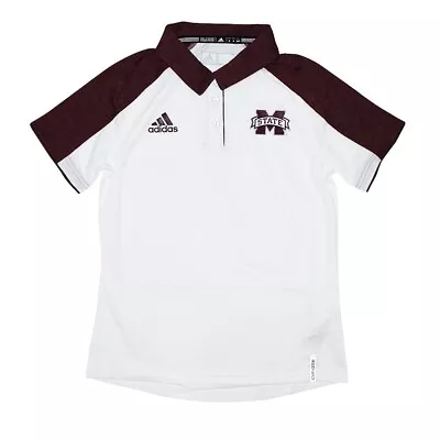 Mississippi State Bulldogs NCAA Adidas Women's Sideline White Polo Shirt • $29.99