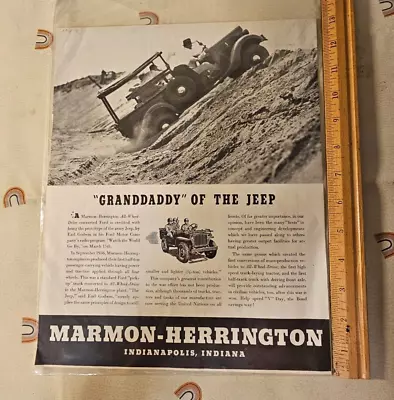 1943 MARMON HERRINGTON TRUCK INDIANAPOLIS INDIANA Magazine FORD JEEP ARMY Modify • $11.99