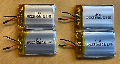 4pcs 3.7v 400mAh LiPo 652535 Lithium Polymer Battery 35mm X 25mm X 6.5mm MP3 GPS • £14.49