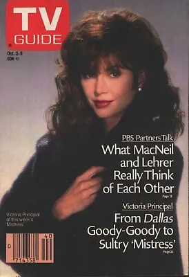 TV Guide - Oct 3 1987 - Mistress: Victoria Principal - Rob MacNeil & Jim Lehrer • $12.50