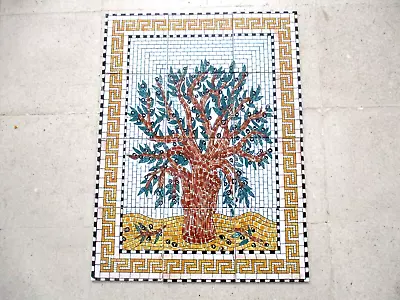 18  X 24  Hand Painted Ceramic Tile Roman Mosaic Mural Olive Tree BACKSPLASH • $95