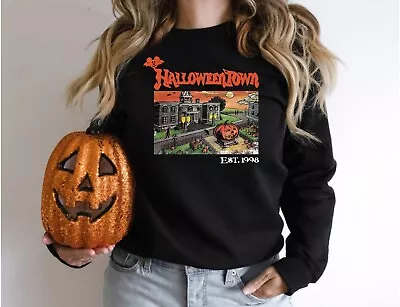 Happy Halloween Pumpkin Tee Witch  Season Unisex Sweatshirt Halloween Town • £10.69