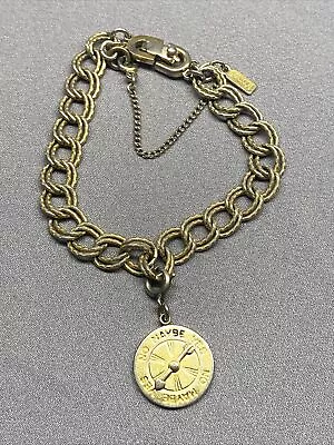 Vintage Monet Gold Tone Charm Bracelet Arrow Yes No Maybe • $20