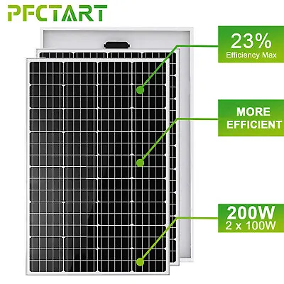 12V 100W 200W Solar Panel System Monocrystalline Off Grid Solar Kit RV Caravan • £105.99