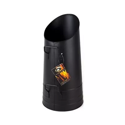 Tall Fireside Black Iron Coal Log Hod Storage Shuttle With Handle 5 Kg Capacity • £28.91