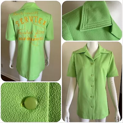 1970s Chain Stitch Women’s Bowling Shirt New Braunfels Texas Blouse Top 70s VTG • $125