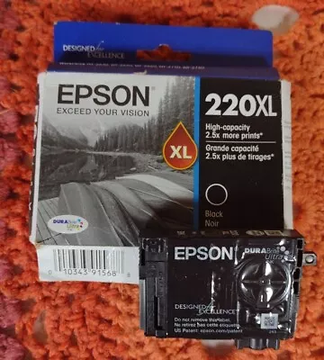 Epson 220XL (T220XL120S) Black Ink Cartridge New Open Box  • $10