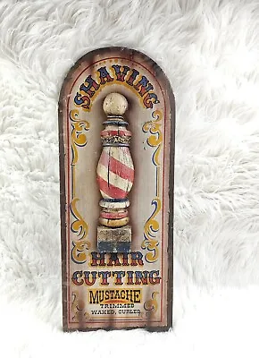 VINTAGE Rare Beautiful Mustache Barber Wax Shave Cutter Wooden Wall Decor Sign • $399.99