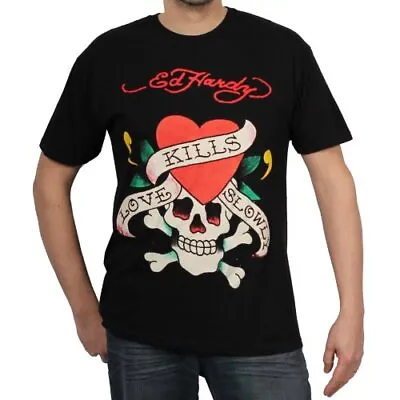 Ed Hardy Love Kills Slowly T-Shirt Black Cotton K389 • $23.99