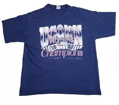 Vtg Velva Sheen UCONN Women's Basketball 1995 Big East Champions T Shirt XL/2XL • $29.99