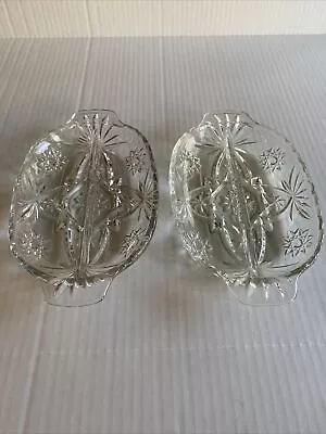 EAPC Early American Prescut Star Of David Divided Relish Dishes Set Of 2 • $7.90
