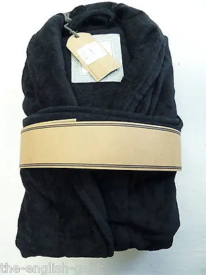 Mens Luxury 100% Cotton Bathrobe Dressing Gown Navy Black S M L XL No3 • £16.99