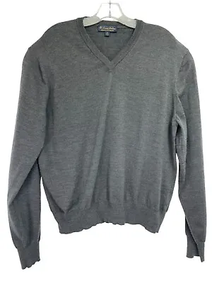 Brooks Brothers BrooksTech Grey Merino Wool V-Neck Pullover Sweater (Q38) NW/OTs • $39.97