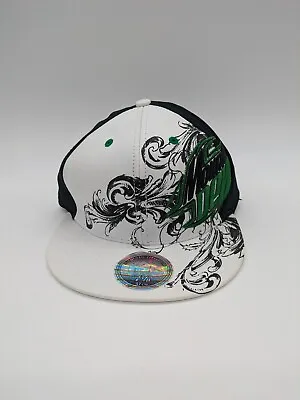 Mountain Dew Cap Pepsico Unisex Black Green White Graffiti Embroidered 7 1/8 Hat • $8.96