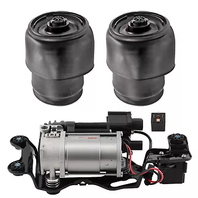 Air Suspension Compressor+ Bracket Valve Block + 2x Air Sping Bag For BMW X5 F15 • $404