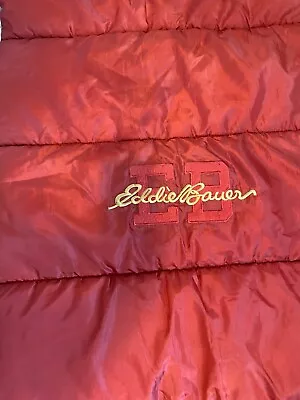 Eddie Bauer Rectangular Sleeping Bag Adult Size 33 X 75” Rust Color • $40.99