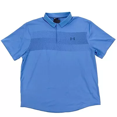 Under Armour Men's UA Iso-Chill Graphic Short Sleeve Polo Shirt Blue 1373827 • $19.99