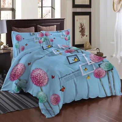 Red Nice Dandelion 3D Printing Duvet Quilt Doona Covers Pillow Case Bedding Sets • £92.21