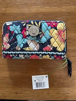 VERA BRADLEY Brand New Turnlock Wallet HAPPY SNAILS #10913-111 Clutch Never Used • $29.99