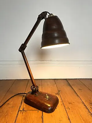 Vintage Industrial Machinist Anglepoise Lamp Engineer Machine Bench Lamp MEMLITE • $159.89