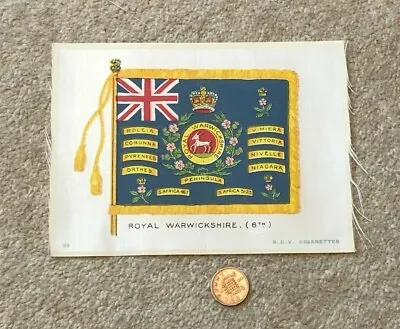 £25 • Buy Antique Silk BDV Cigarettes Cigarette Card Military Royal Warwickshire 6th Flag