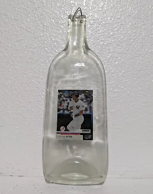 Derek Jeter 2003 Donruss Leaf Flattened / Melted Clear Glass Wine Bottle • $14.99