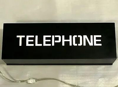 Vintage Nostalgic Lighted Electric Telephone Light Box Sign 18x6x5  UL Listed  • $89.98