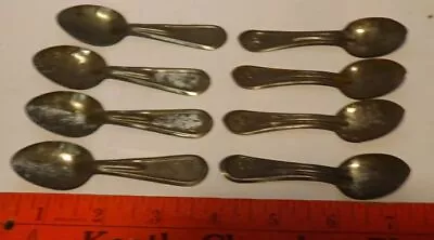 ** Lot Of EIGHT (8) - Vintage Miniature METAL Ice Cream Spoons - USED ** • $12.22