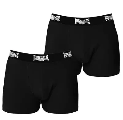 2 Pack Mens Lonsdale Trunks Boxer Underwear Sizes XS S M L XL XXL XXXL XXXXL • £14.95