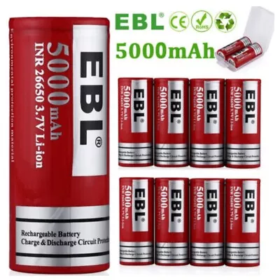 4/6/8 5000mAh 26650 Battery Rechargeable 3.7V Batteries For Flashlight Headlamp • £16.99