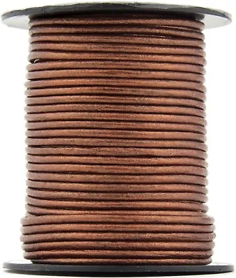 Xsotica® Copper Metallic Round Leather Cord 2mm 100 Meters (109 Yards) • $38.50