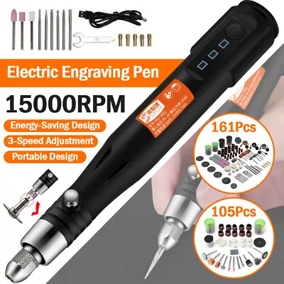 161Pcs Electric Micro Engraver Pen Engraving Tools Set DIY Metal Glass Wood Kits • $43.99