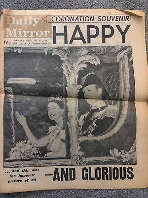 DAILY MIRROR CORONATION SOUVENIR QUEEN ELIZABETH II (3rd June 1953) Royalty • £2.50