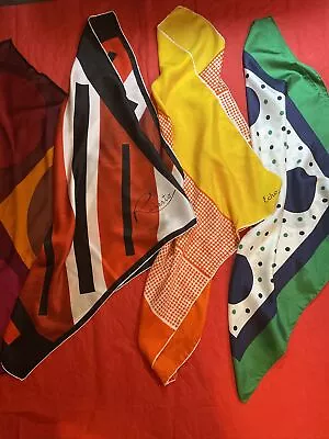 Lot Of 4 Vintage Silk Scarves  Square 27” Miranda Italy Roberto Echo • $17